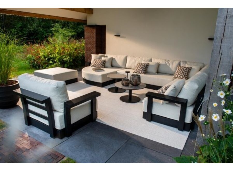 Lounge set 'Millor' Armless 3 seater - Black/Wool