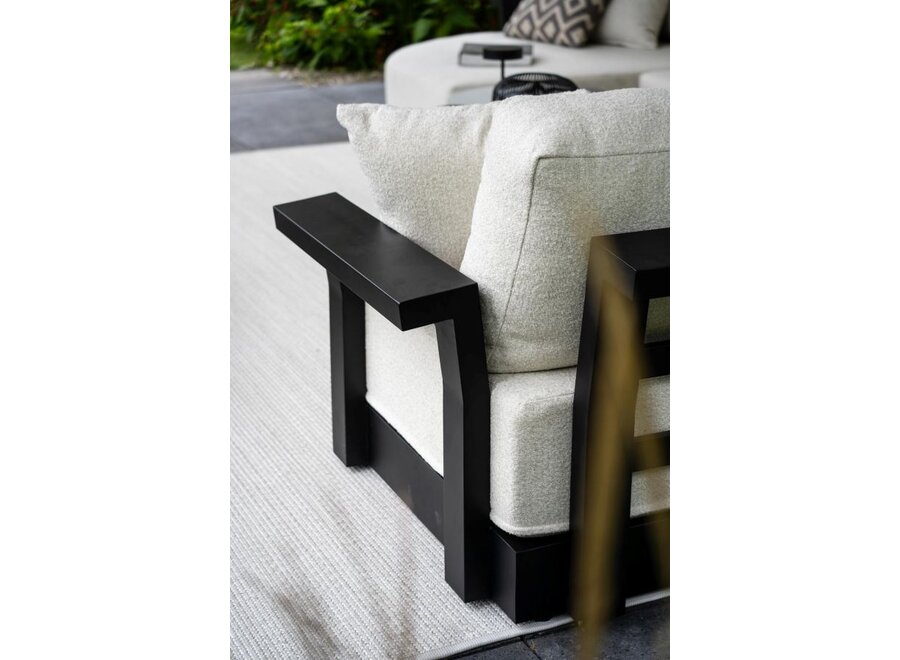 Lounge set 'Millor' module left 3 seater - Black/Wool