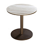 Table d'appoint 'Millor' - Bronze/Travertin - Ø50