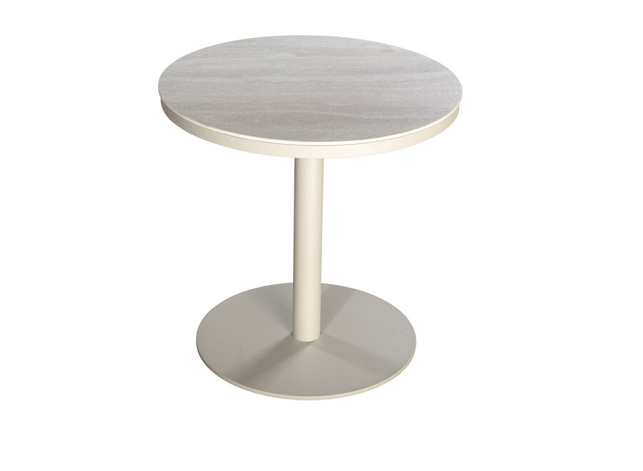 Table d'appoint 'Millor' - Salix/Travertin - Ø50