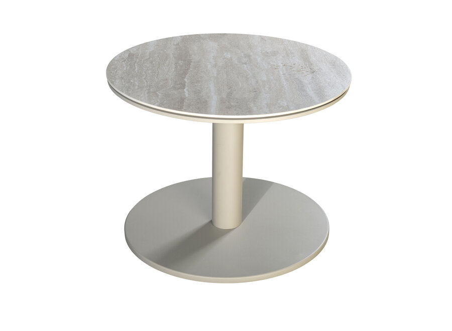 Table d'appoint 'Millor' - Salix/Travertin - Ø60