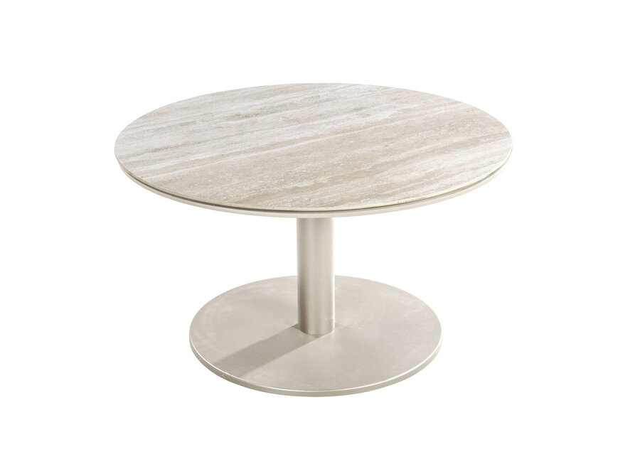 Table d'appoint 'Millor' - Salix/Travertin - Ø80