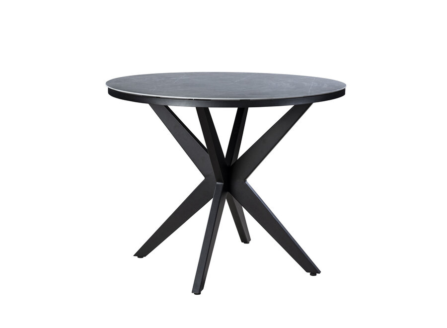 Runder hoher Esstisch 'Calma' - Black/Slate