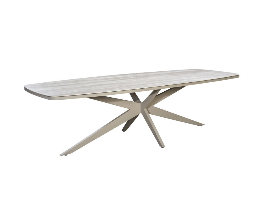 Table à manger Ovale 'Calma' - Salix/Travertin