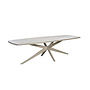 Oval dining table 'Calma' - Salix/Travertin