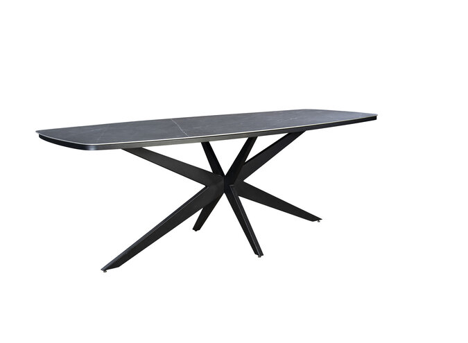 Table à manger Ovale élevé 'Calma' - Black/Slate