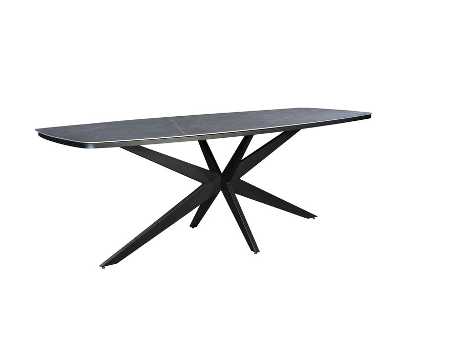 Table à manger Ovale élevé 'Calma' - Black/Slate