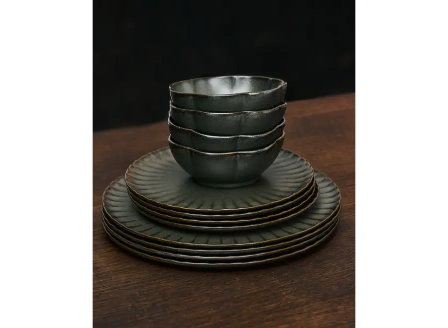 Sergio Herman - Inku 4pc bowl ribbed - L - Green