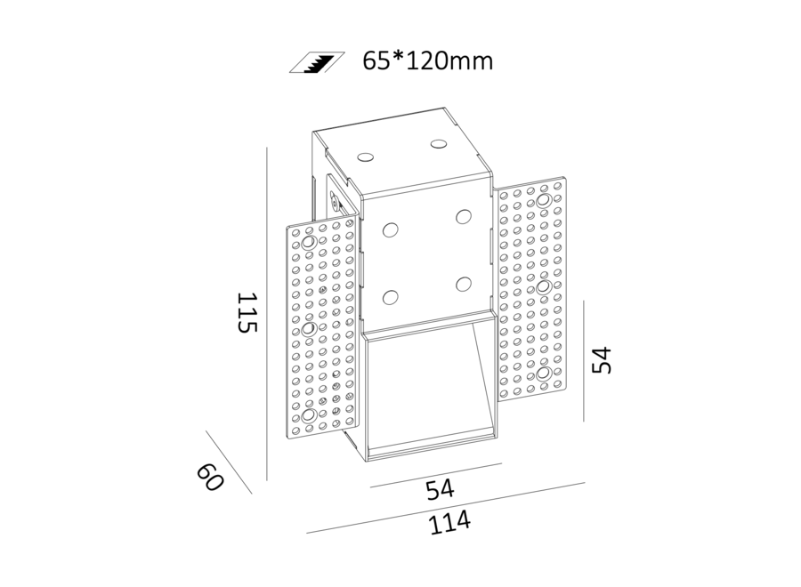 Recessed Wall Light 'Calore' - M - Bronze