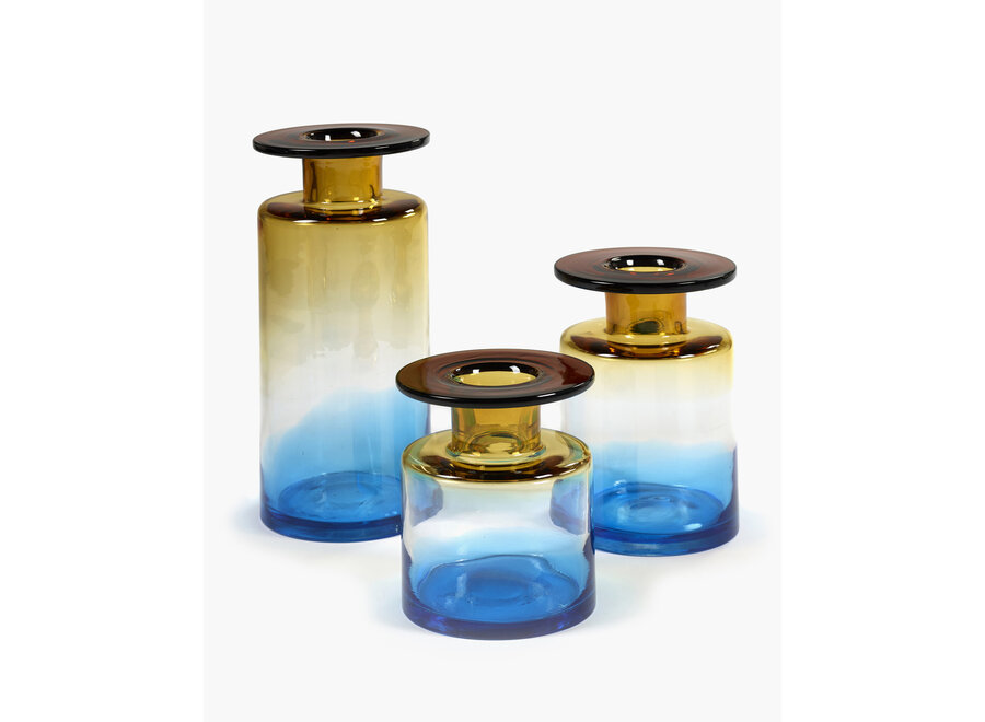 Marie Michielssen - Wind & Fire Vase - M - Blue/Amber