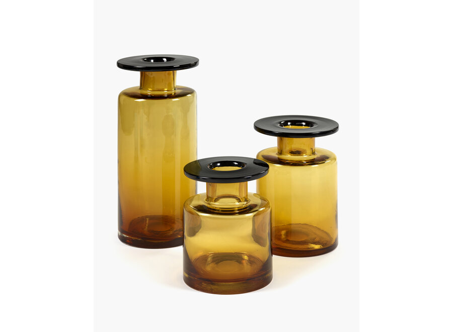 Marie Michielssen - Wind & Fire Vase - L - Amber/Black