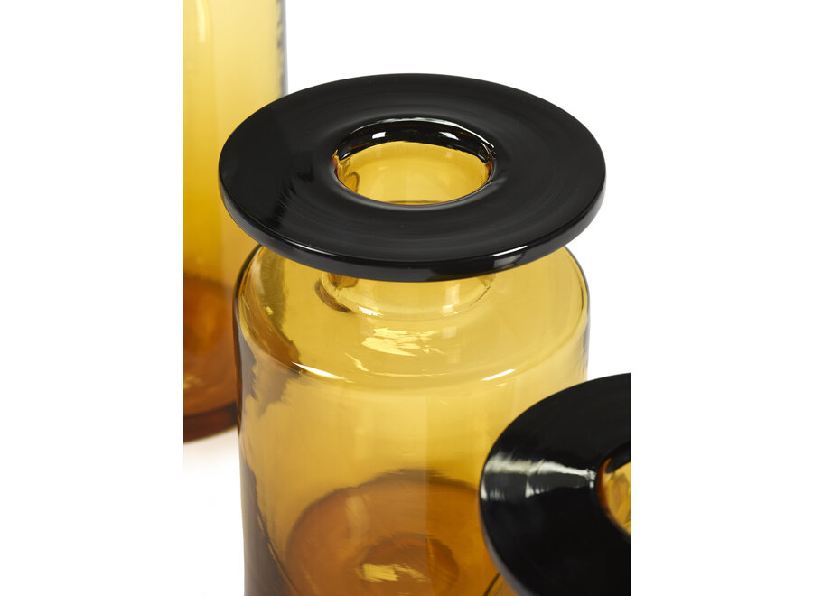 Marie Michielssen - Wind & Fire Vase - S - Amber/Black