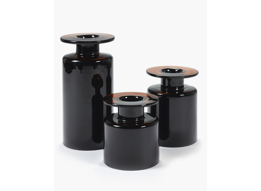 Marie Michielssen - Wind & Fire Vase - M - Black/Dark brown