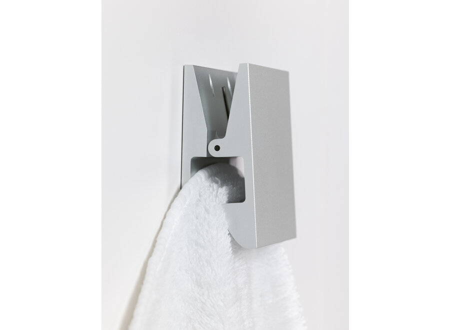 Wandhaak 'Pinch' - Square - M - Stainless steel matt