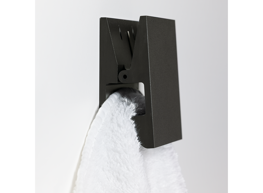 Wall hook 'Pinch' - Square - M - Black matt