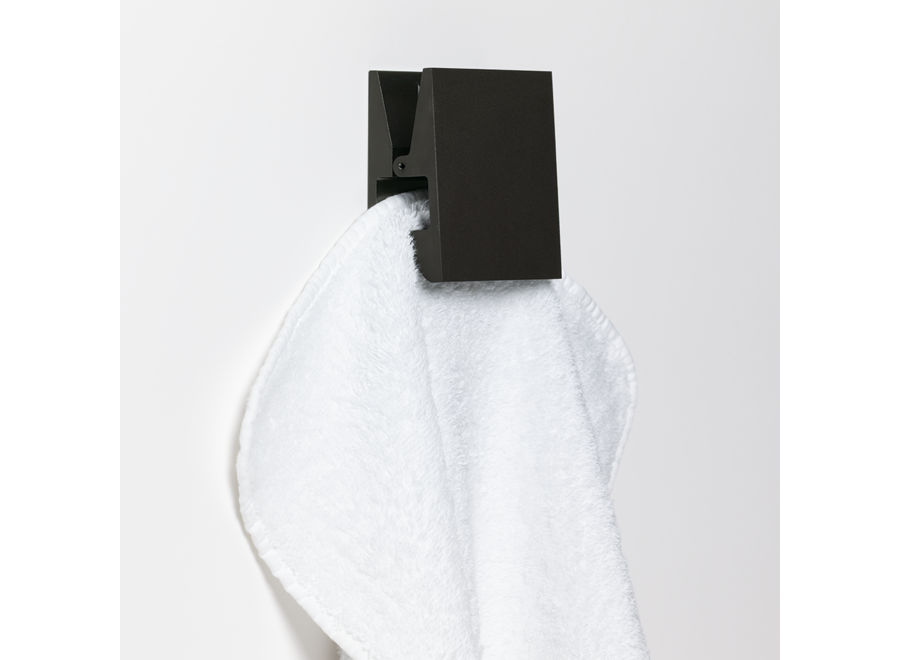 Wall hook 'Pinch' - Square - M - Black matt