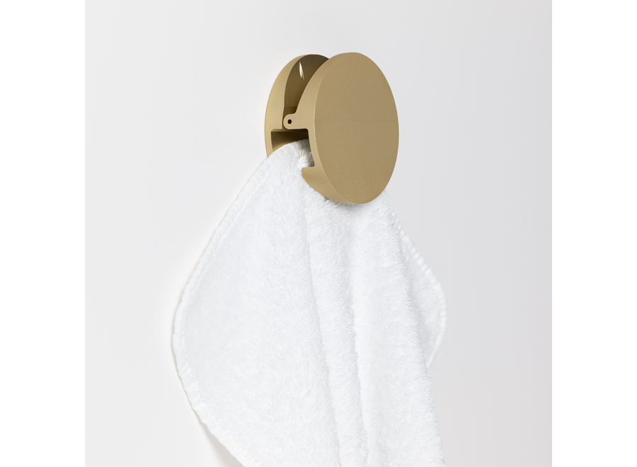 Wall hook 'Pinch' - Round - M - Gold matt
