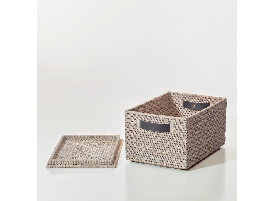 Panier avec couvercle  'Basket' - Light Rattan