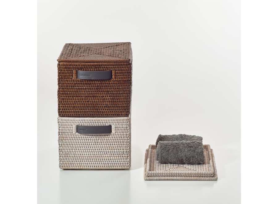 Panier avec couvercle  'Basket' - Light Rattan