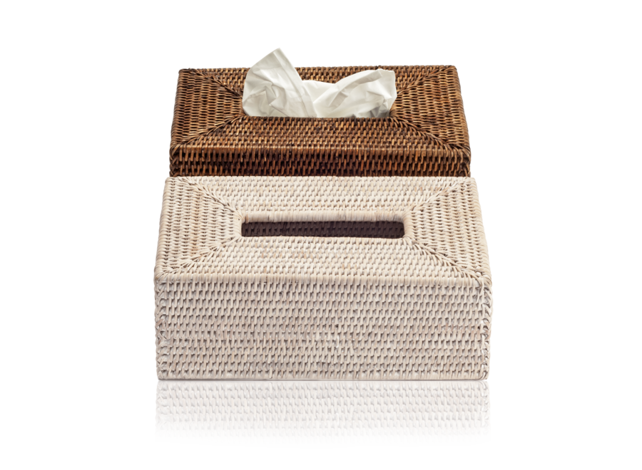 Taschentuchbox 'Basket' - Rectangular - Dark Rattan