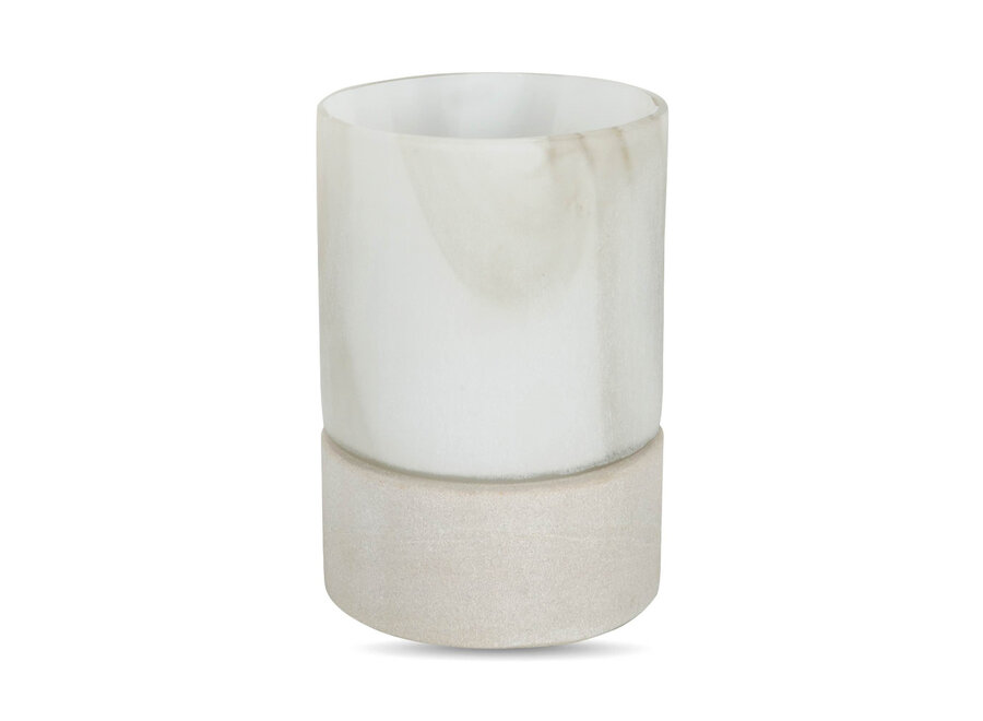 Porte-bougie 'Oberina' Smoke/White - M