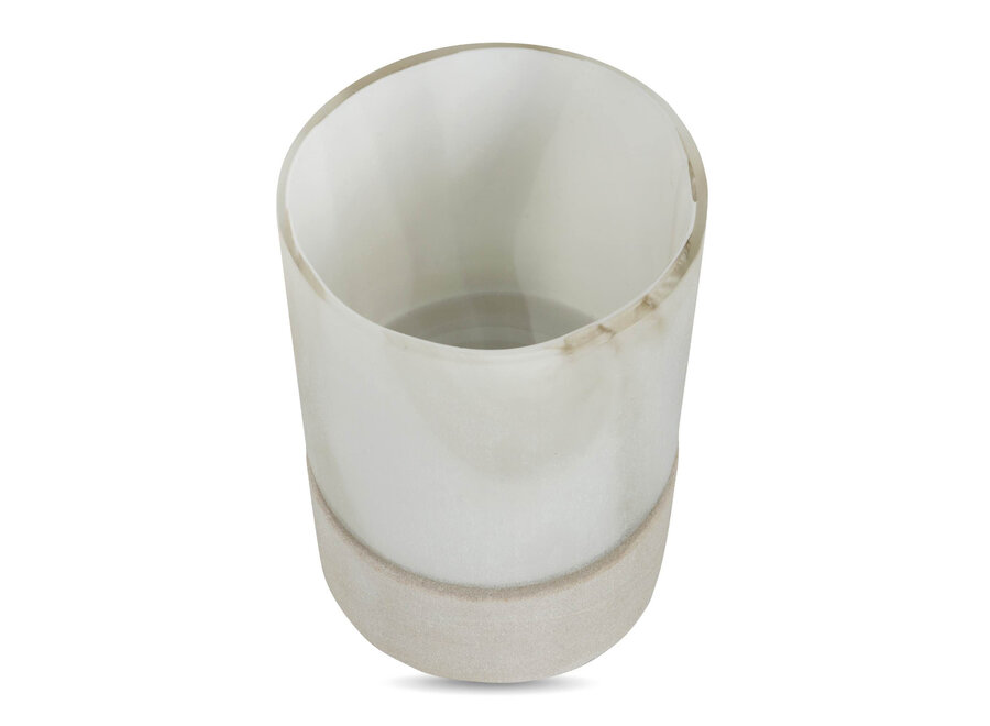 Porte-bougie 'Oberina' Smoke/White - M