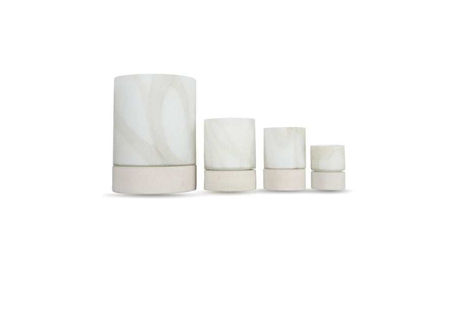 Porte-bougie 'Oberina' Smoke/White - M