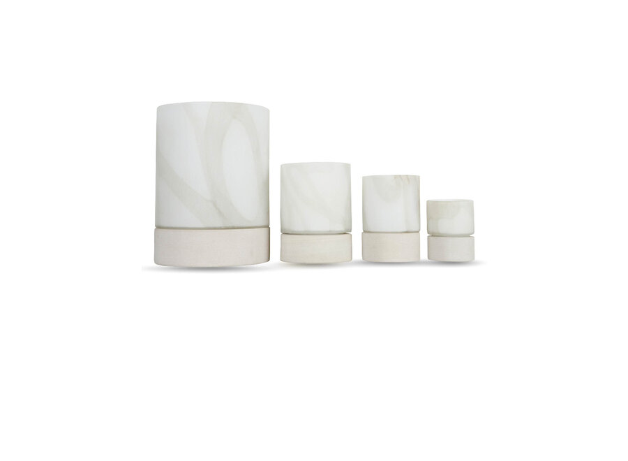 Porte-bougie 'Oberina' Smoke/White - L