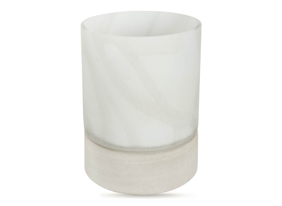 Porte-bougie 'Oberina' Smoke/White - L