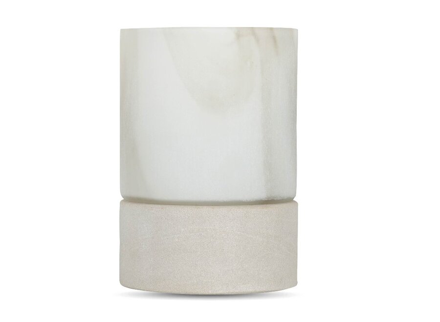 Porte-bougie 'Oberina' Smoke/White - M