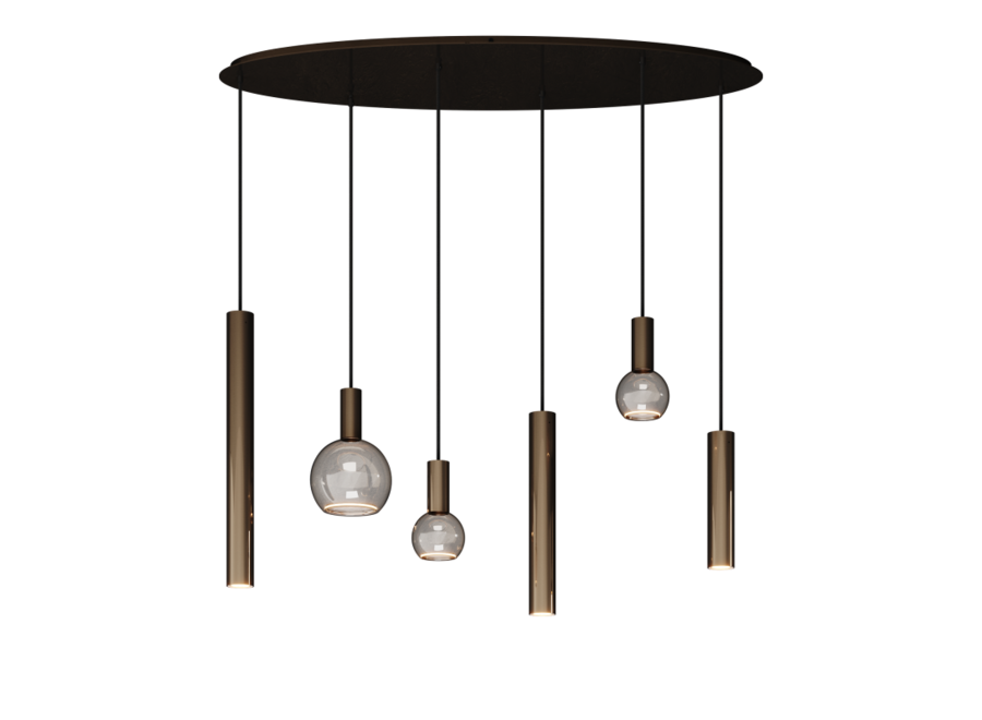 Hängelampe 'Riva' Oval - Quartz - 6 Lichter Segula light Paket