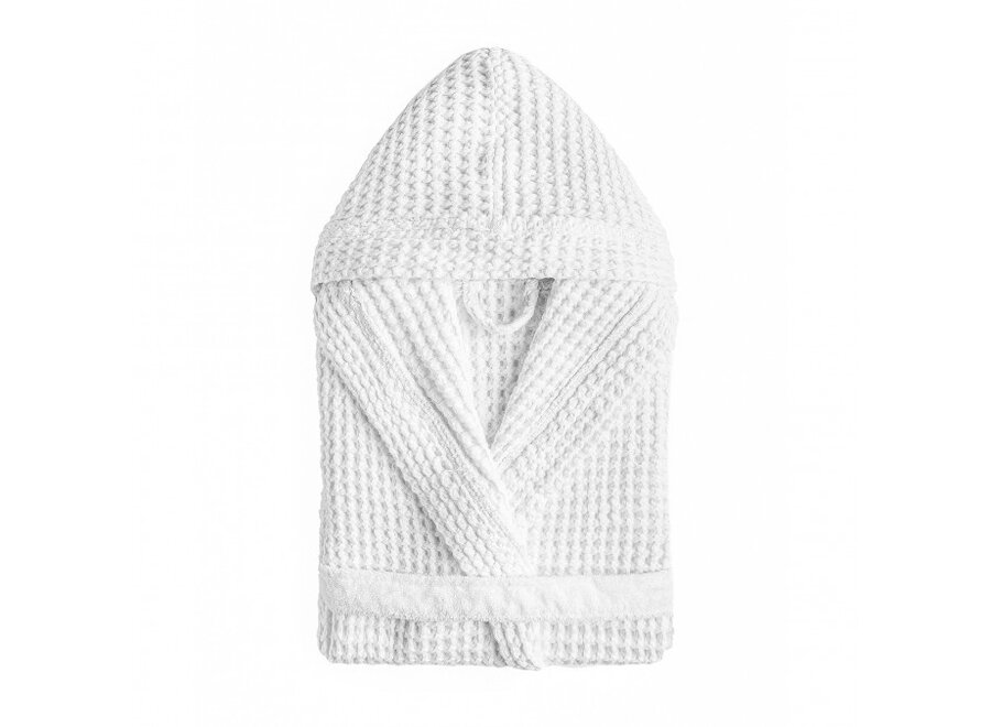 Peignoir 'Aura' à capuche - White