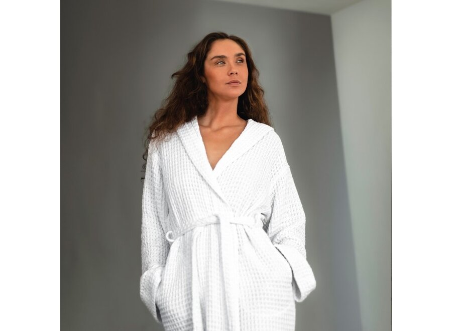 Bademantel 'Aura' mit Kapuze - White