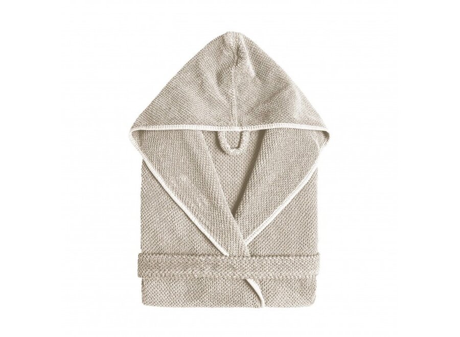 Peignoir 'Bee waffle' à capuche - Fog