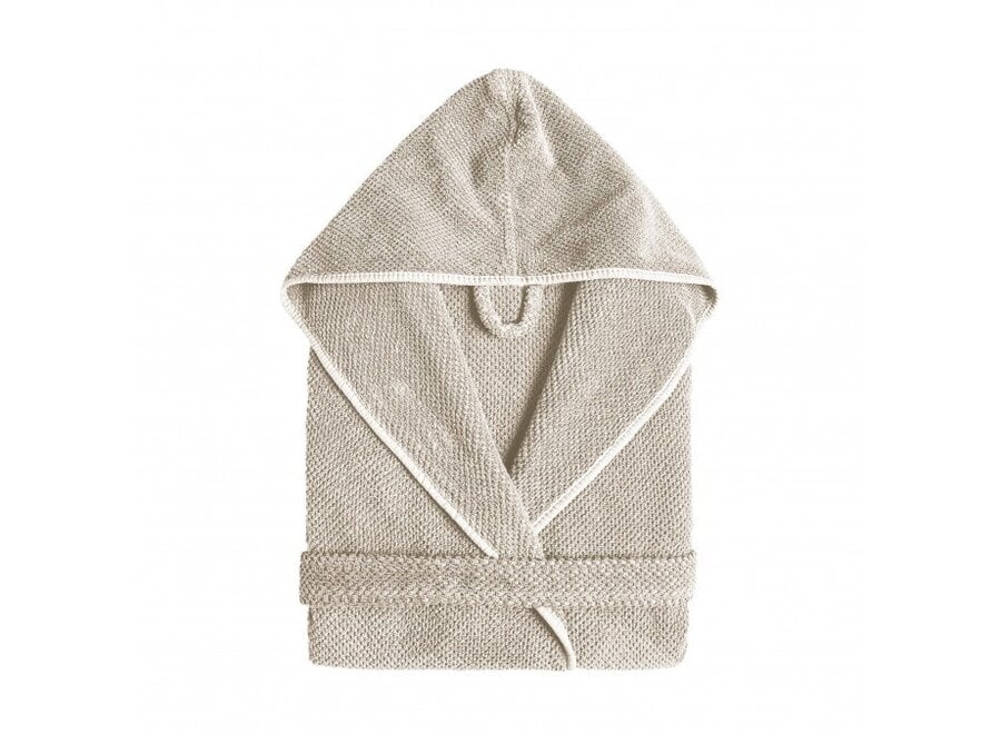 Peignoir 'Bee waffle' à capuche - Fog
