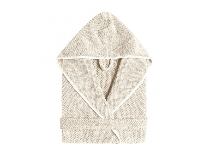 Peignoir 'Bee waffle' à capuche - Natural