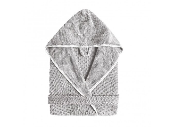 Bademantel 'Bee waffle' mit Kapuze - Silver