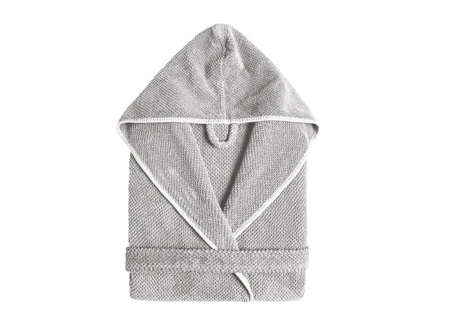 Bademantel 'Bee waffle' mit Kapuze - Silver