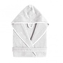 Bathrobe 'Bee waffle' hooded - White