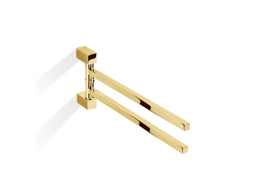 Double towel holder 'Corner' - HTH 2 - Gold