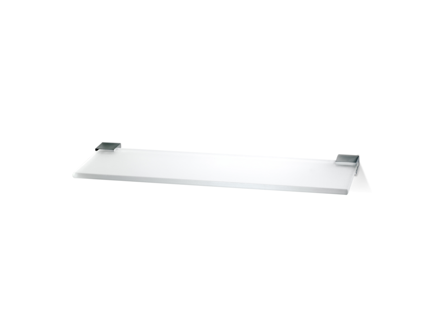 Glazen plank met 2 houders 'Corner' - GLA - Chrome