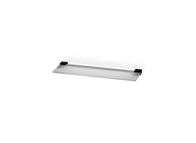 Glasablage mit 2 Halterungen Corner - GLA  - Black matt