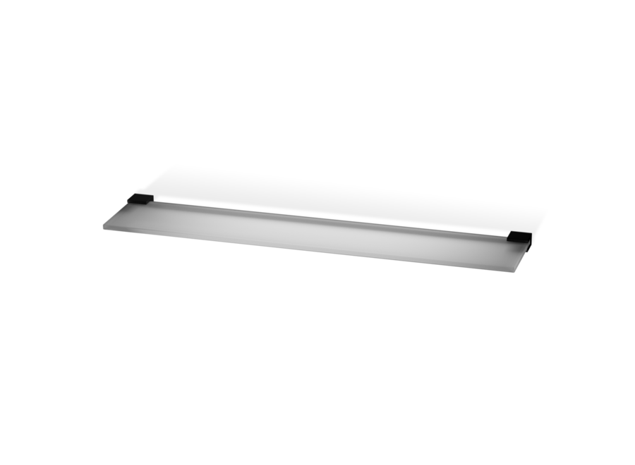 Glazen plank met 2 houders 'Corner' - GLA - Black matt