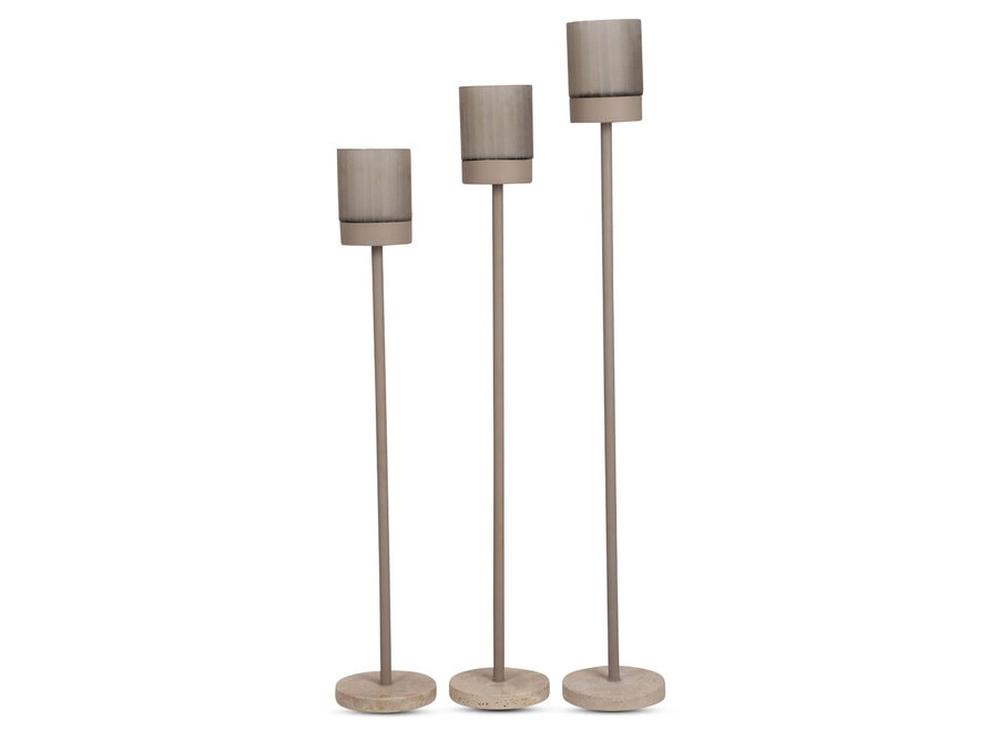 Floor candlestick 'Mist' Smoke