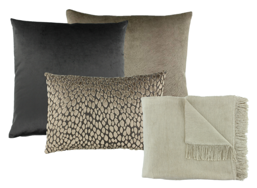 Combinaison de coussins & plaid Brown/Dark Taupe