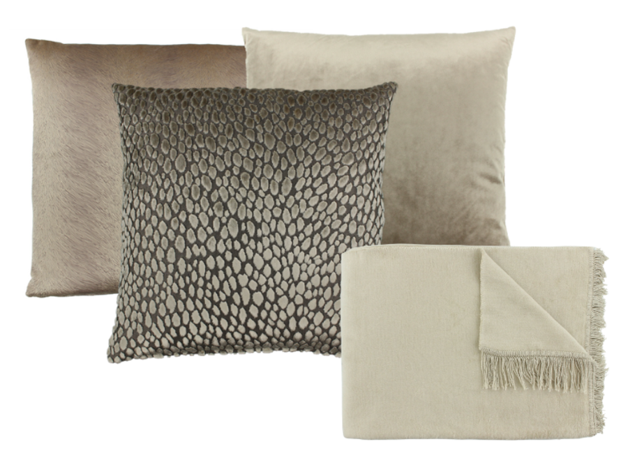 Combinaison de coussins & plaid Sand