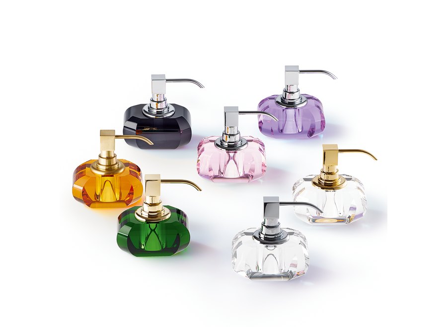 Distributeur de savon 'Kristall' - Nickel satin/violet