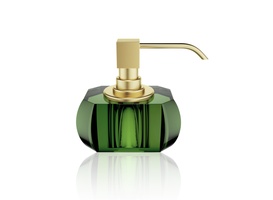 Distributeur de savon Kristall  - Gold matt/Vert