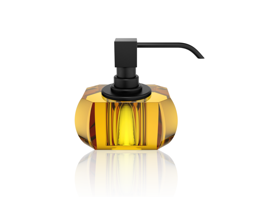 Soap dispenser Kristall - Black matt/Amber