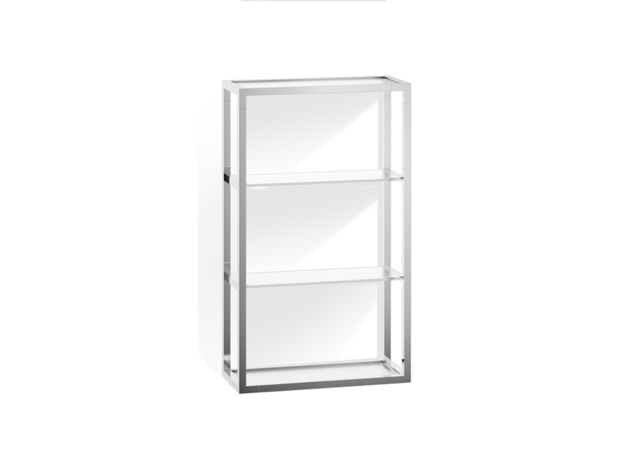 Support mural Corner - ET 6 - Chrome & Satin glass